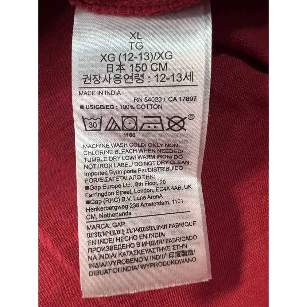 Gap Kids Unisex Long Sleeve Maroon Pullover Top Size XL 12-New